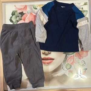 18months Gray Bottoms & long sleeve shirt